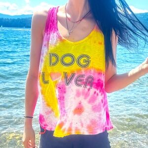 Dog lover tye dye 🧡🩷💛